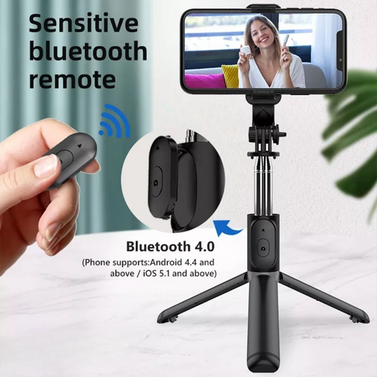 Selfie Stick With LED Light Wireless Bluetooth Foldable Mini Tripod Stand Mobile Holder With Fill Light Shutter Remote Control