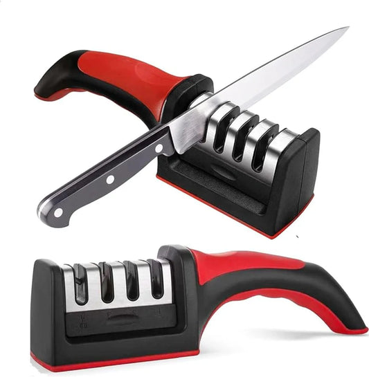 3-in-1 Knife Sharpener With Fruit And Meat Knife Peeler.3-Stage Diamond Coated Knife