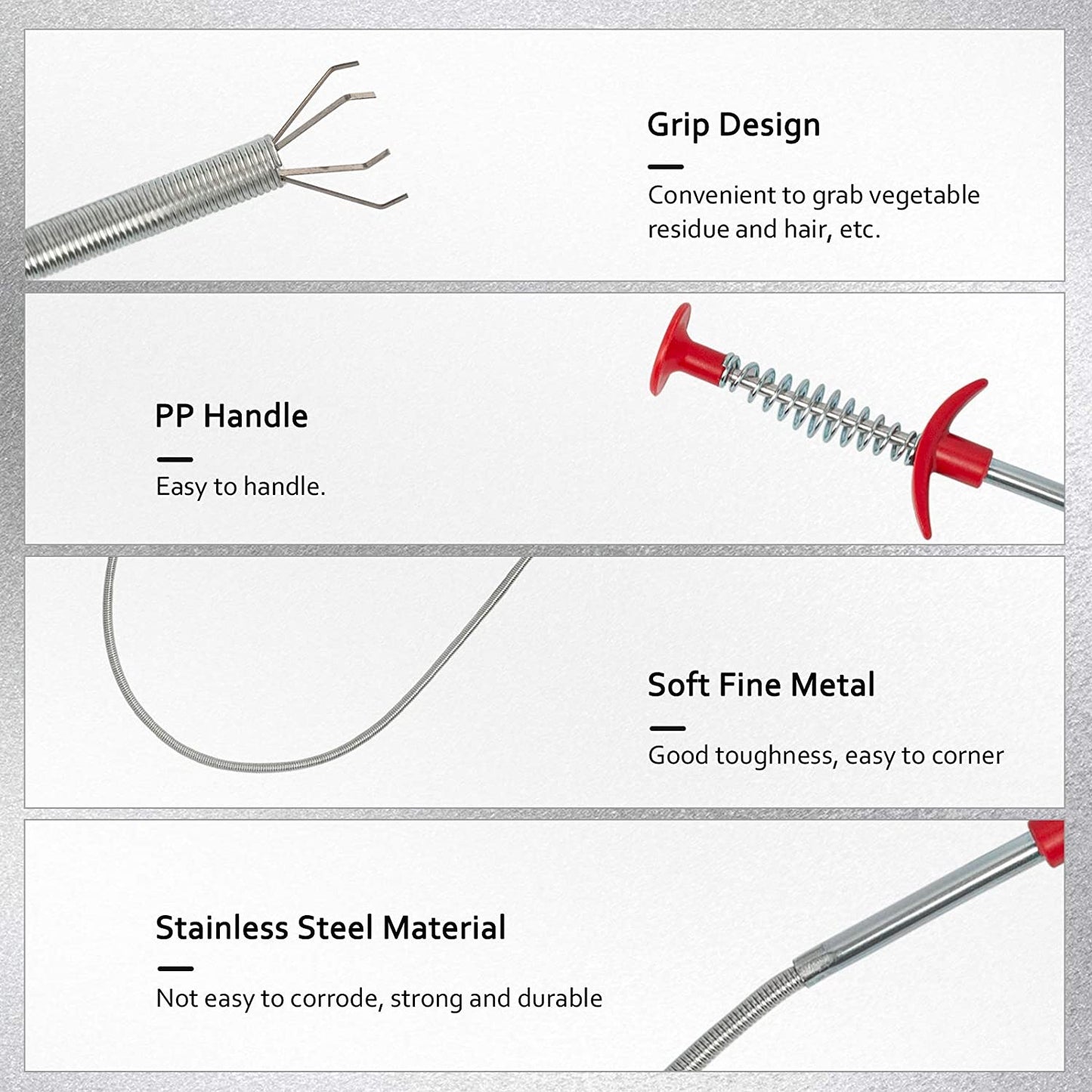 Metal Flexible 60cm Wire Brush Drain Cleaner