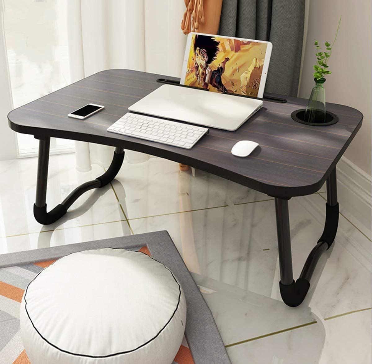Wooden Laptop Table - Laptop Stand - Floor Table - Laptop table - Drawing Desk - Bed Tray Table Fold