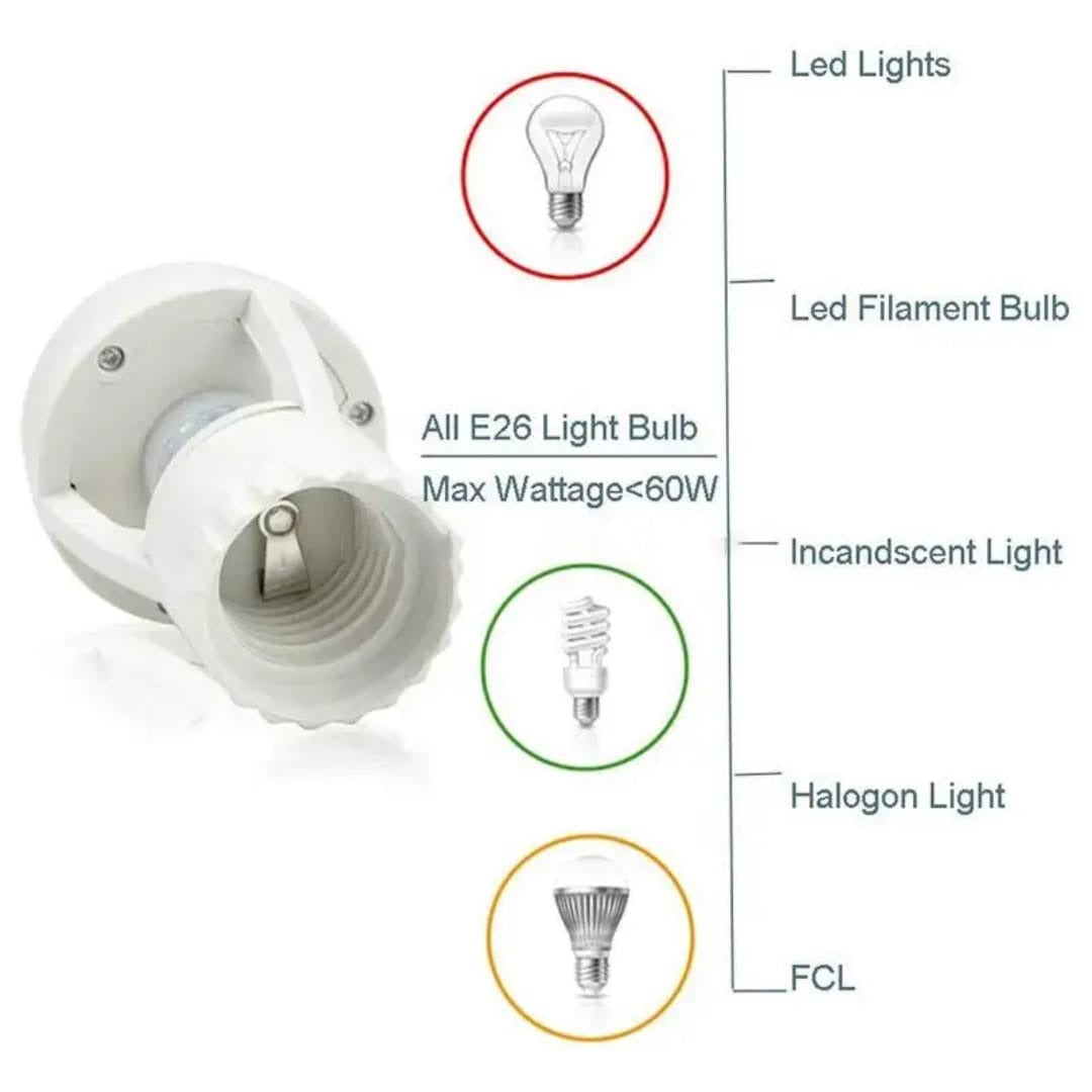 360° Motion Sensor Socket – Hands-Free Smart Lighting
