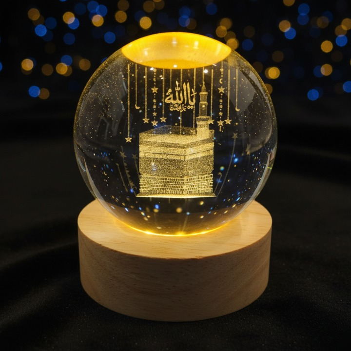 3D Kaaba Lamp – Elegant Islamic Night Light for Home & Prayer Room