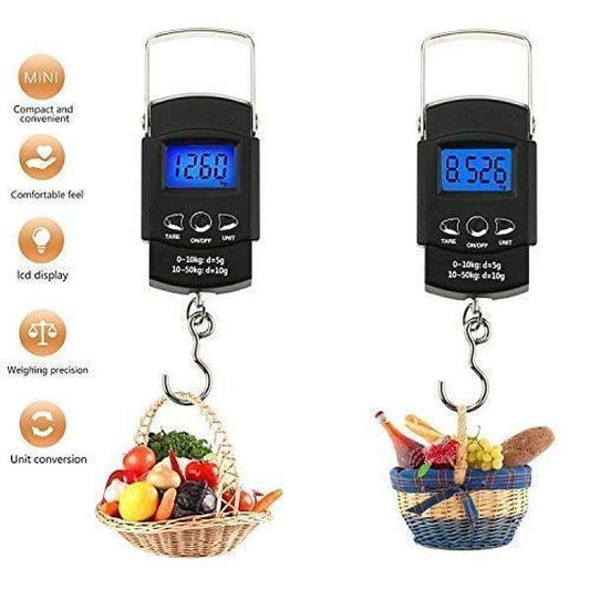 50kg Portable Digital Hanging Scale with Hook
