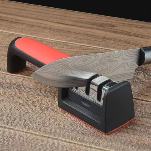 3-in-1 Knife Sharpener With Fruit And Meat Knife Peeler.3-Stage Diamond Coated Knife