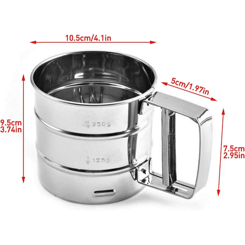 Flour Sifter, Stainless Steel Sifter for Baking