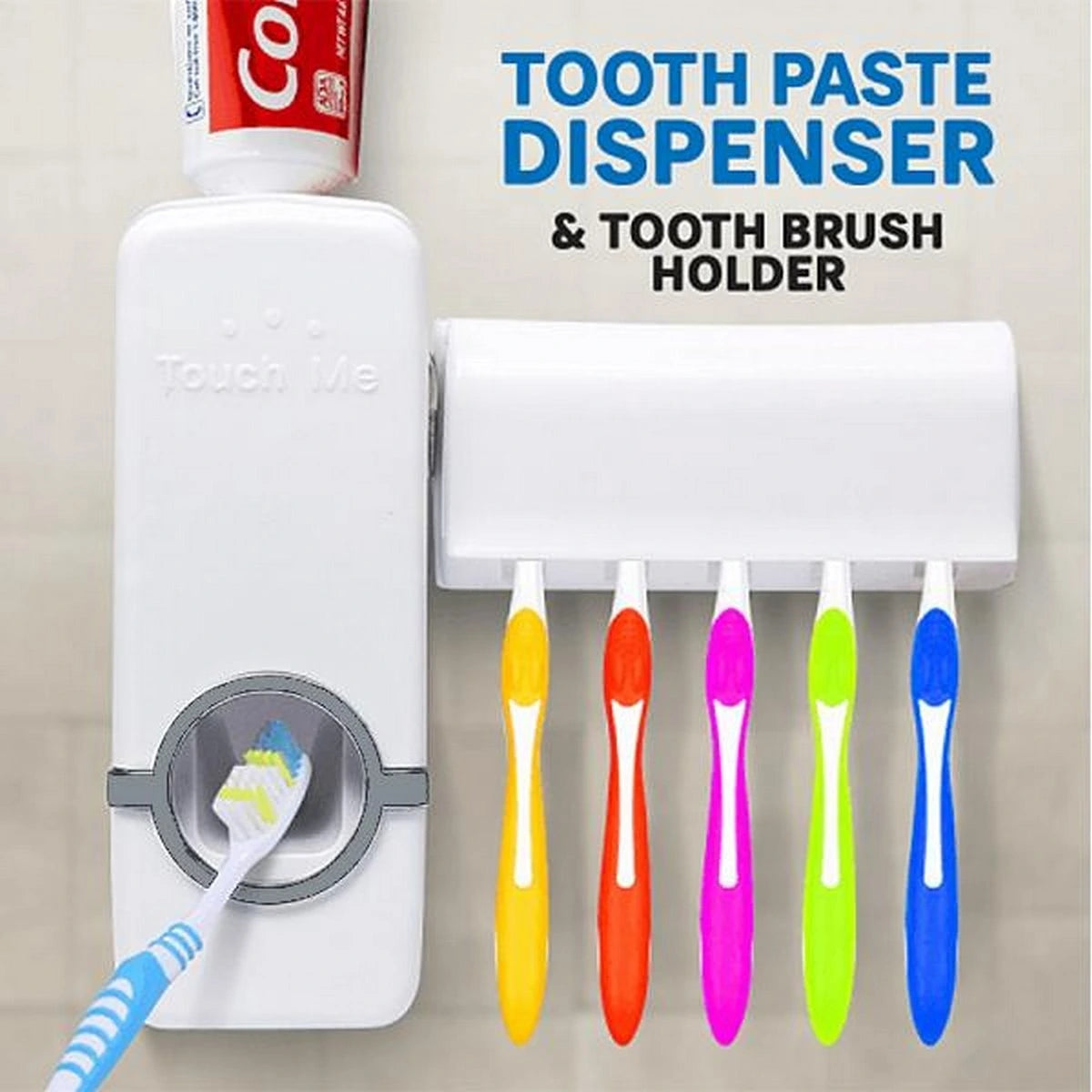 Smart Toothpaste Dispenser with Toothbrush Holder – Wall Mounted Bathroom Organizer