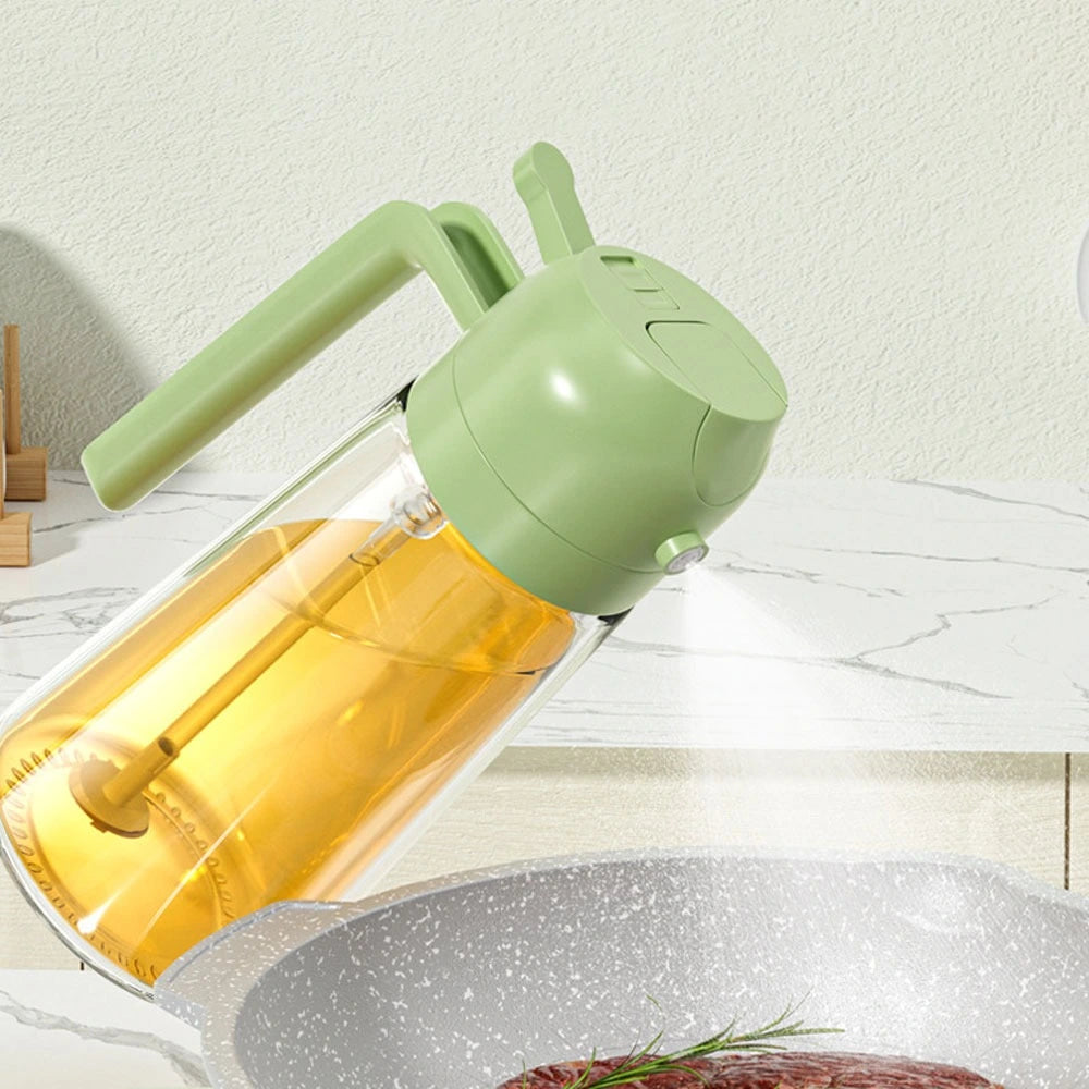 2 In 1 Oil Sprayer Bottle for Cooking 400ML Spraying Oil into Frying Pan