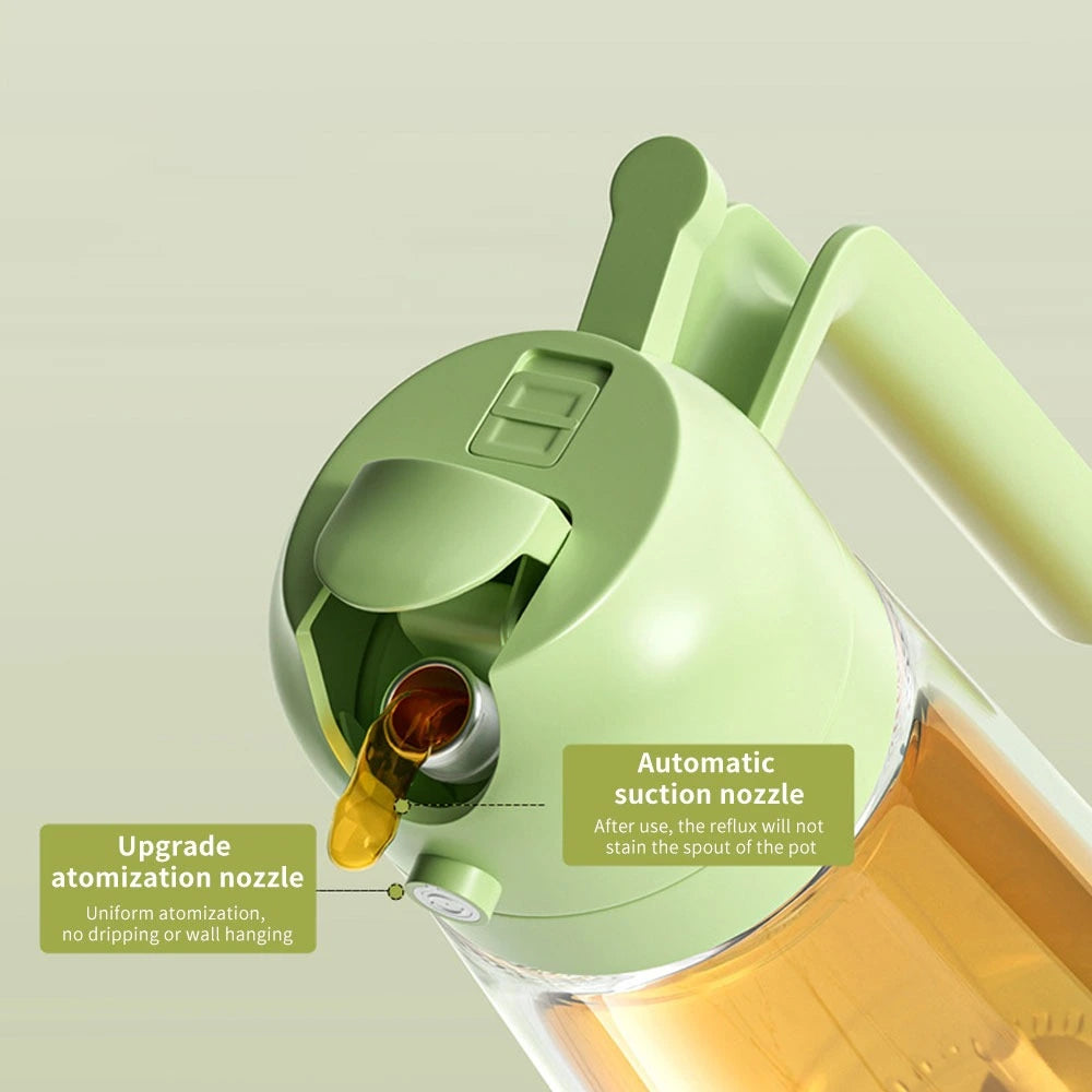 2 In 1 Oil Sprayer Bottle for Cooking with Automatic Pour Spout and Fine Mist Nozzle