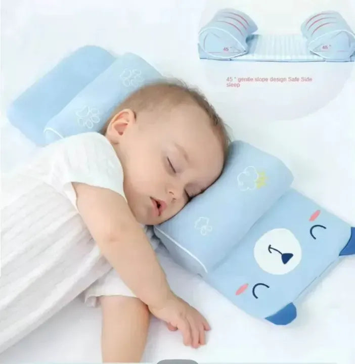 Adjustable newborn baby head shaping pillow to prevent flat head syndrome.
